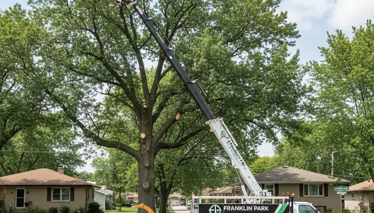 Professional tree removal service in Oak Park IL by certified arborists safely clearing trees