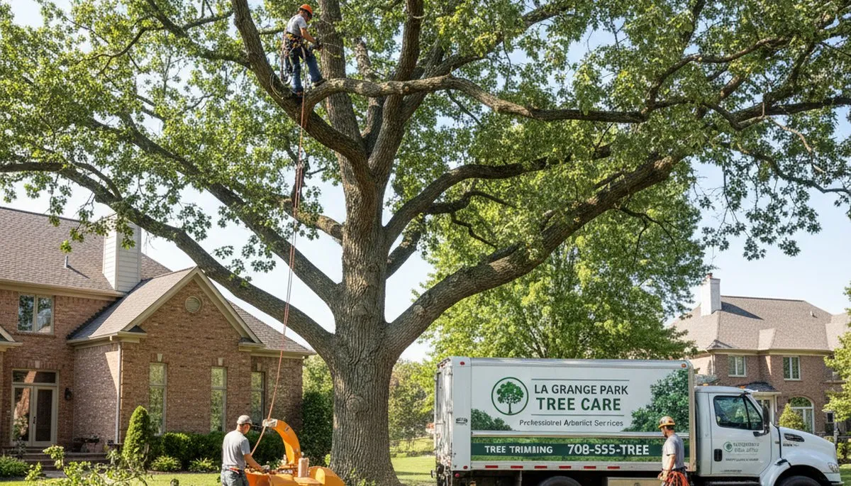 Professional tree removal service in Oak Park IL safely cutting and clearing trees