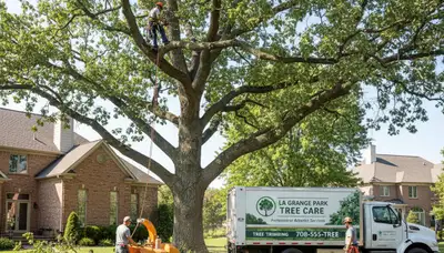 Professional tree removal service in Oak Park IL safely cutting and clearing trees