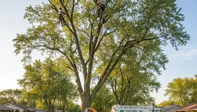 Professional tree removal service in Oak Park IL safely cutting and clearing large trees